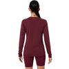 Burgundy back, on model