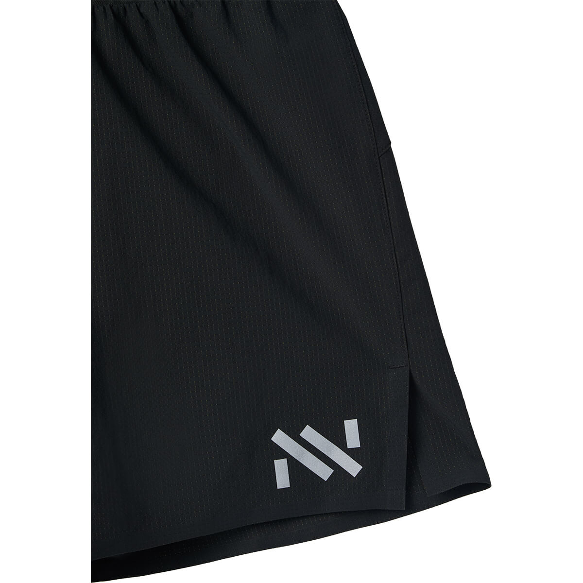 Black, logo at left front hem