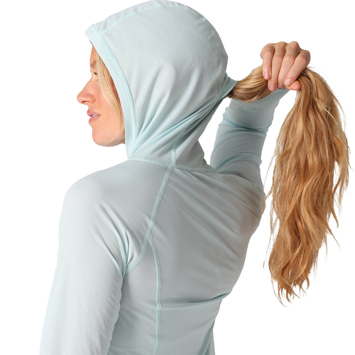 Hood with ponytail port