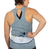 Dawn Blue, back pocket in use