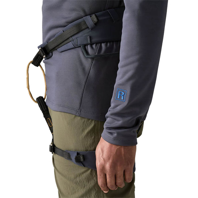 Worn with a harness