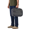 Smolder Blue held by side handle briefcase style