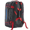 Smolder Blue w/Amanita Red standing up on end backpack style