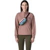 Patchwork/Snowmelt Blue worn at front crossbody style by female model