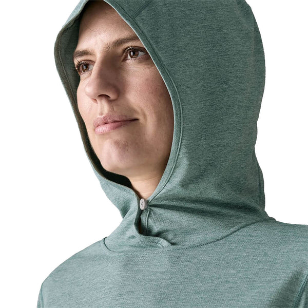 Hood with button closure