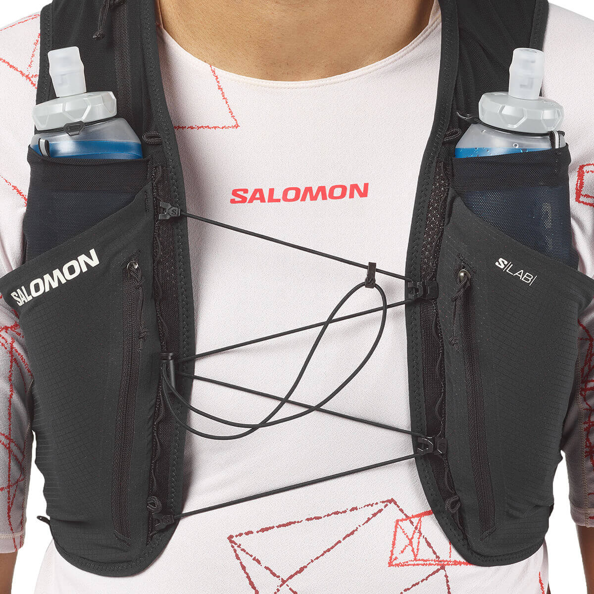 Black, flasks in harness detail