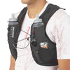 Black, 3/4 view of harness  in use