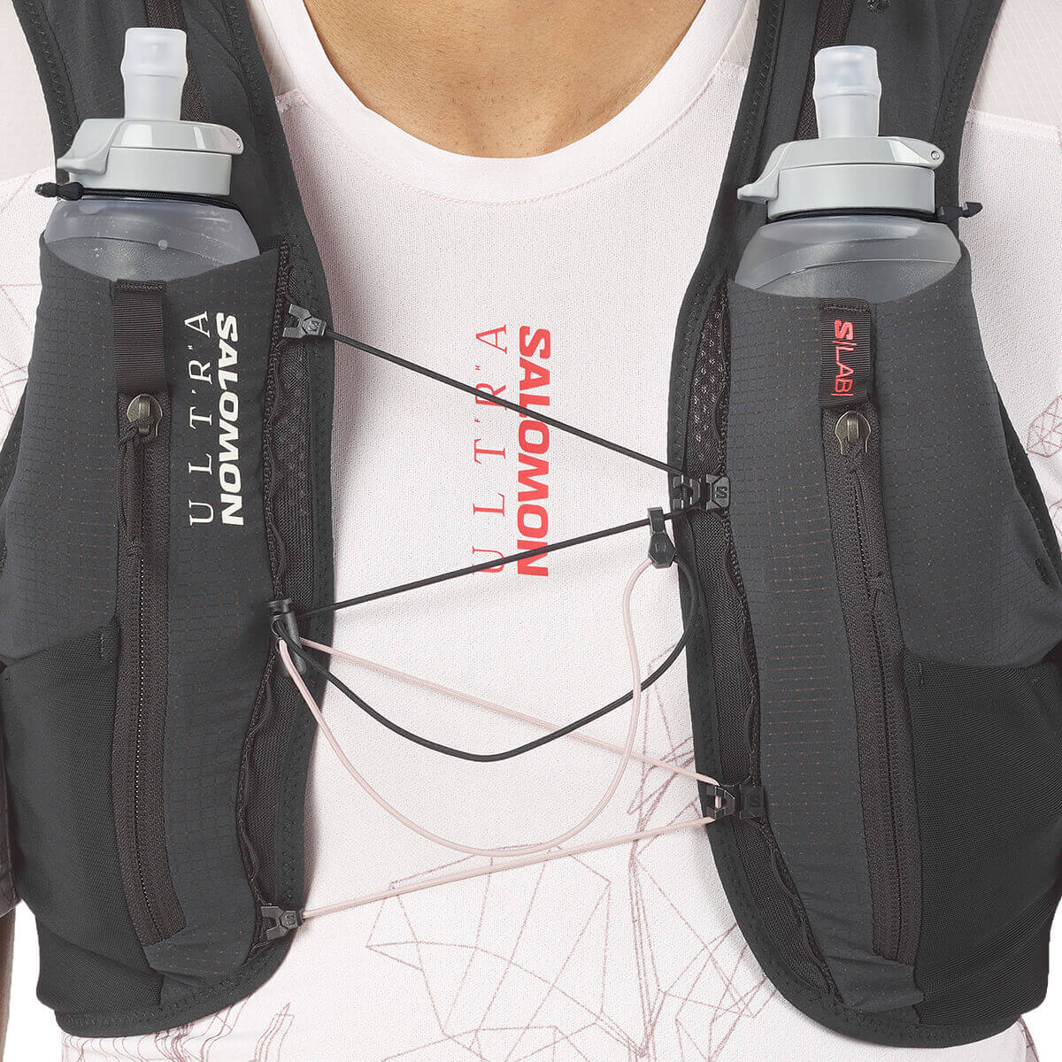 Black, flasks in harness detail