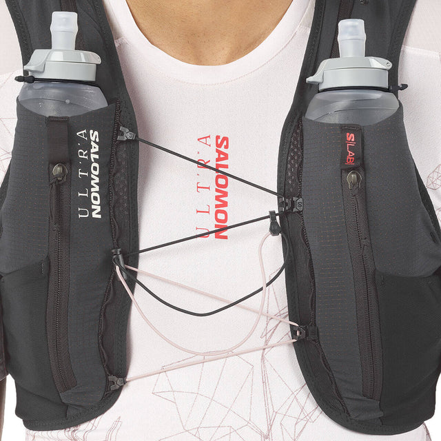 Black, flasks in harness detail
