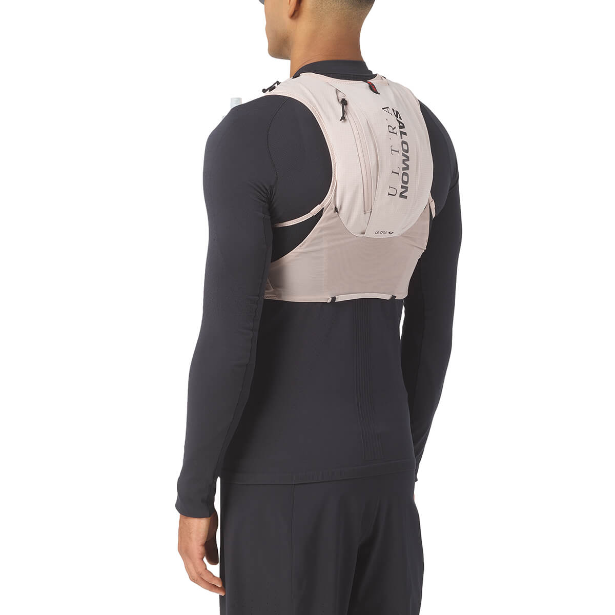 Goat/Black worn by model, 3/4 back view