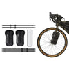 Stowed with parts ready to be mounted on your bike beside stowed and on front wheel of bike