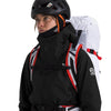 On model with mountaineering gear
