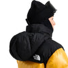 Hood with high collar