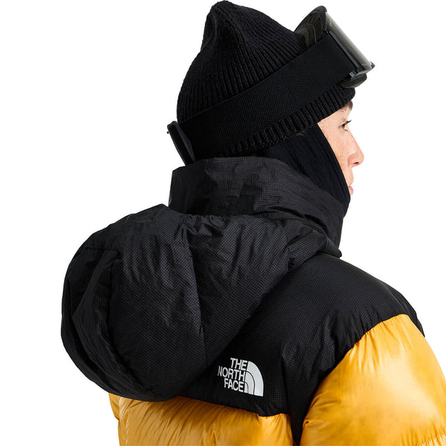 Hood with high collar