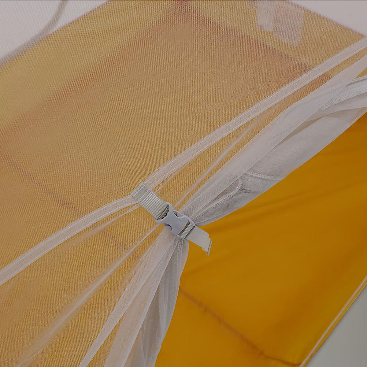 Detail of clip holding canopy door open