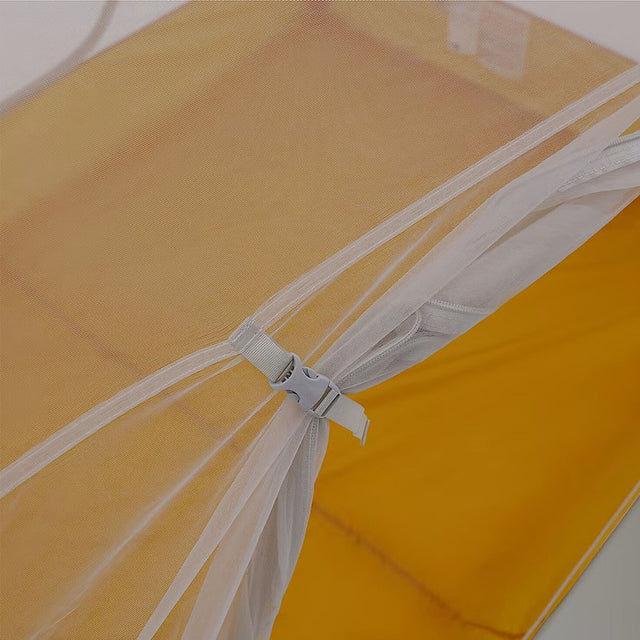 Detail of clip holding canopy door open