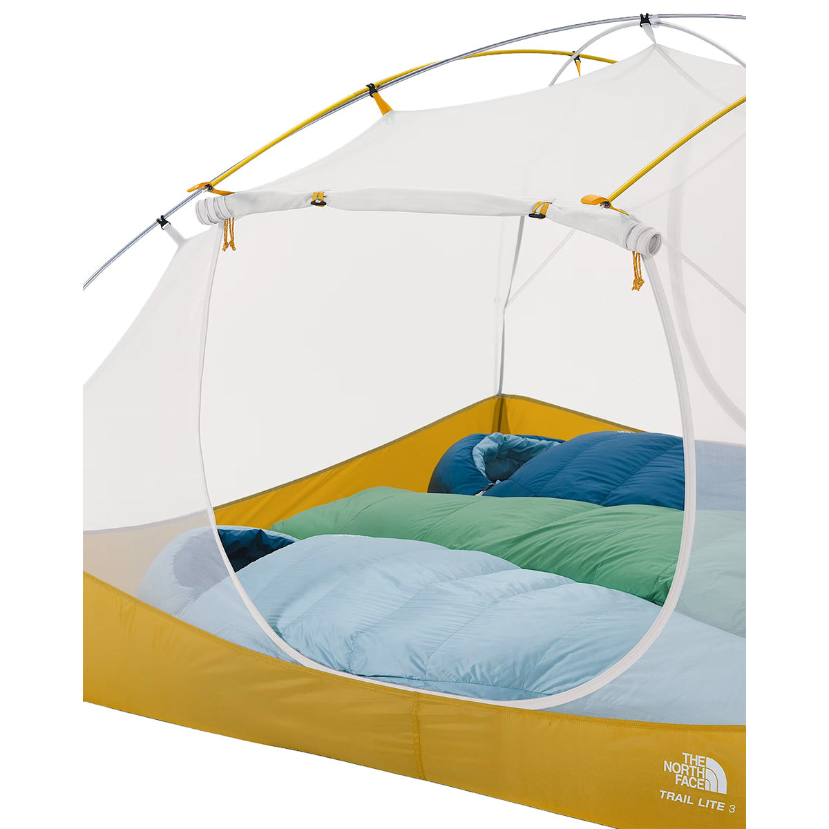 Canopy shown in use with sleeping bags