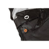 Zip and top tab closure detail