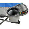 Blue, drink holder in right armrest