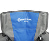 Blue, front of backrest