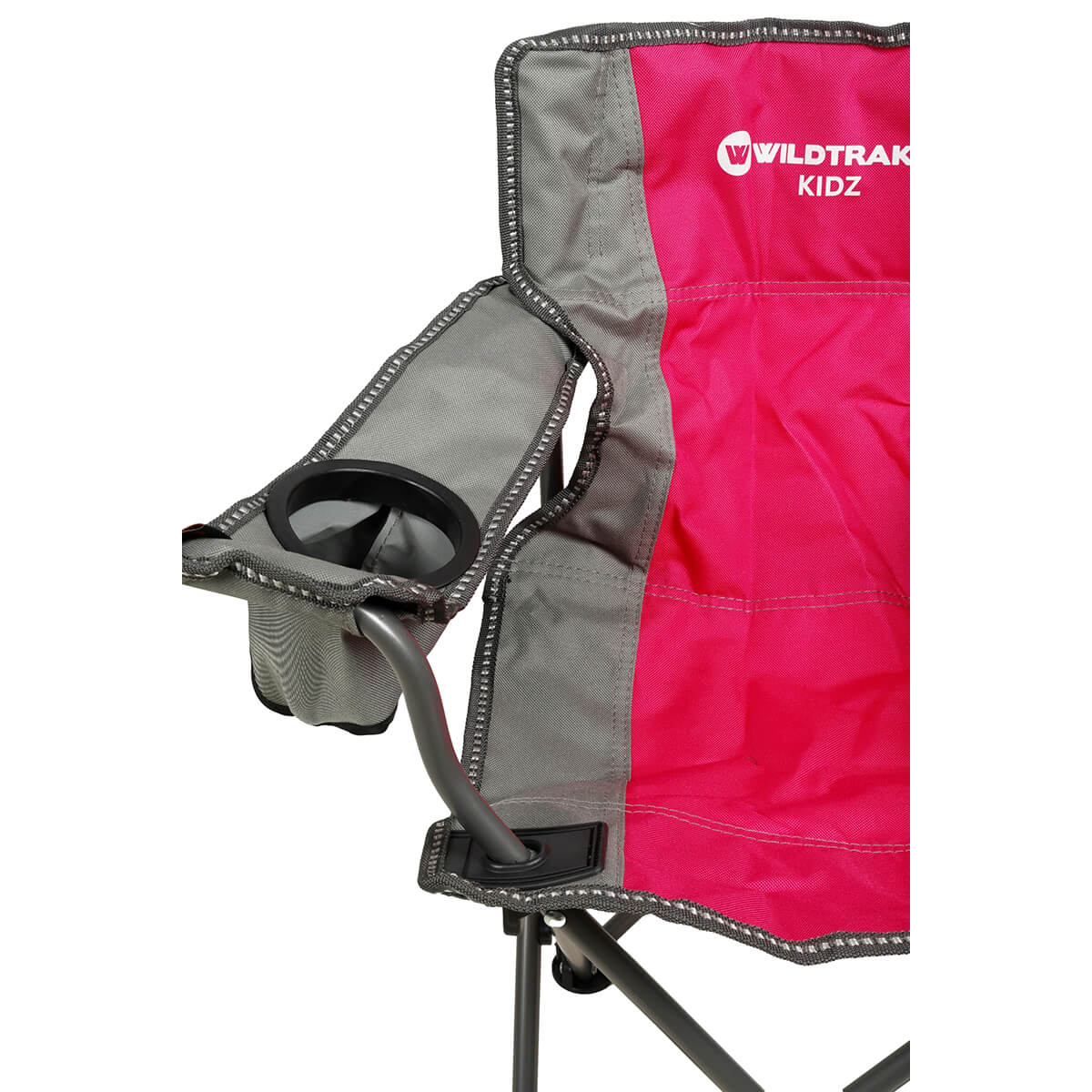 Pink, right front side with drink holder in armrest