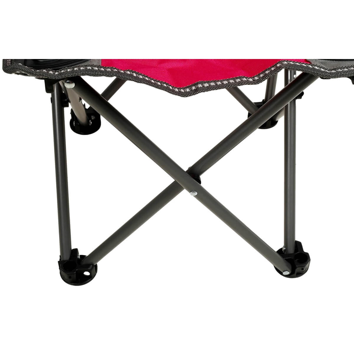 Pink, cross-brace frame and foot detail