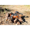 In use on a camp fire, Single option in background
