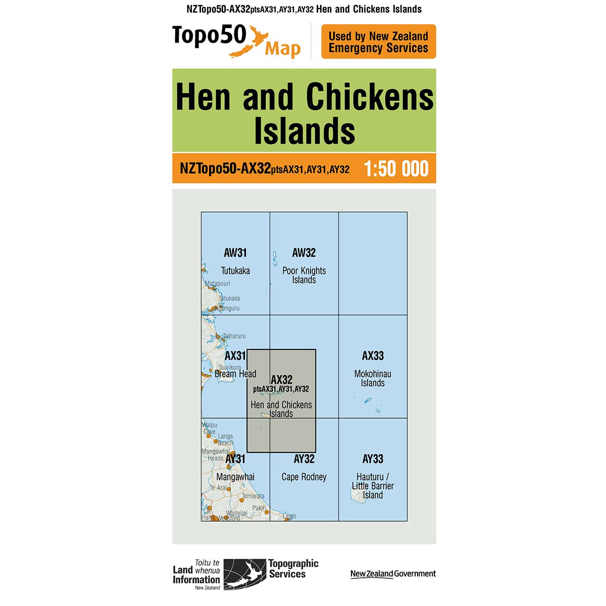 Topo50 AX32 Hen and Chickens Island