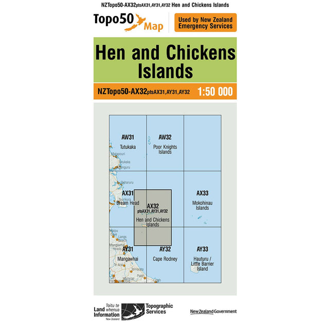 Topo50 AX32 Hen and Chickens Island