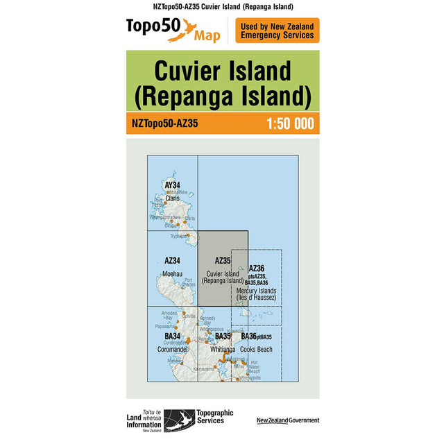 Topo50 AZ35 Cuvier Island (Repanga Island)