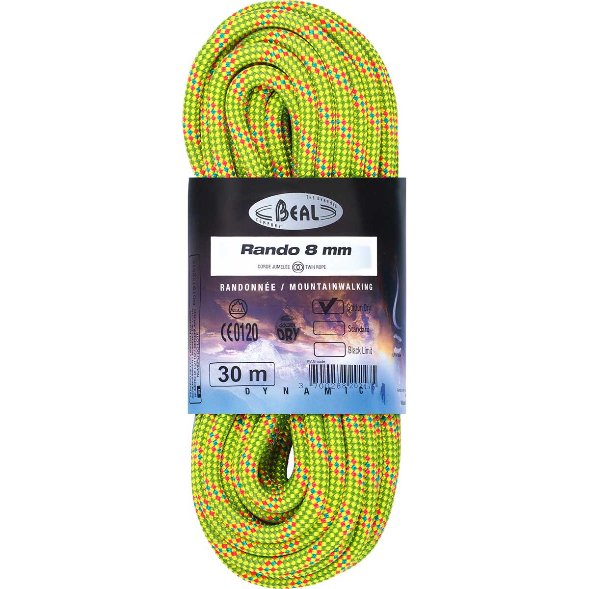 Rando Golden Dry Walking Rope 8mm x 30m