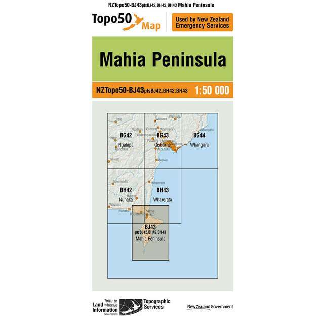 Topo50 BJ43 Mahia Peninsula