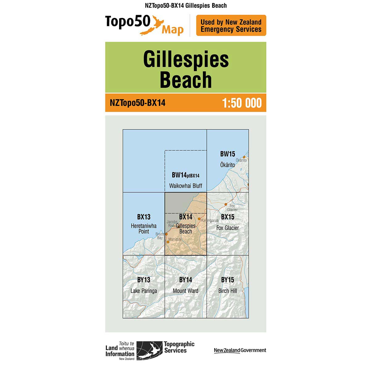 Topo50 BX14 Gillespies Beach