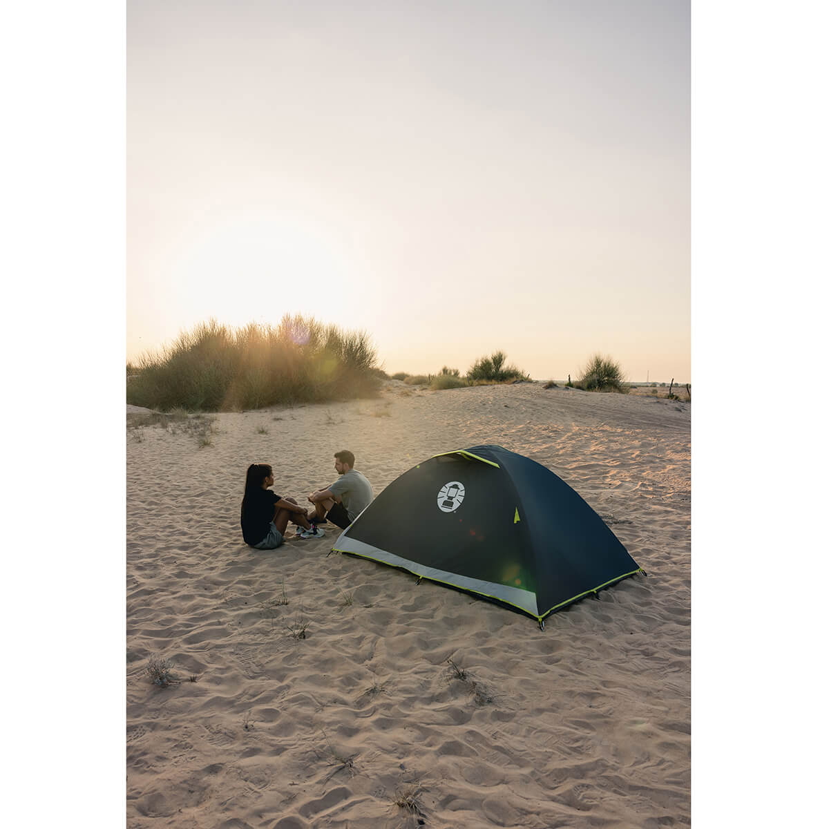Set up on sand in the field