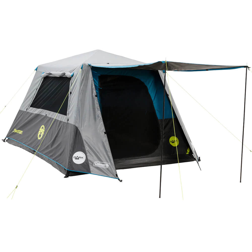 Front door of fly pitched as awning