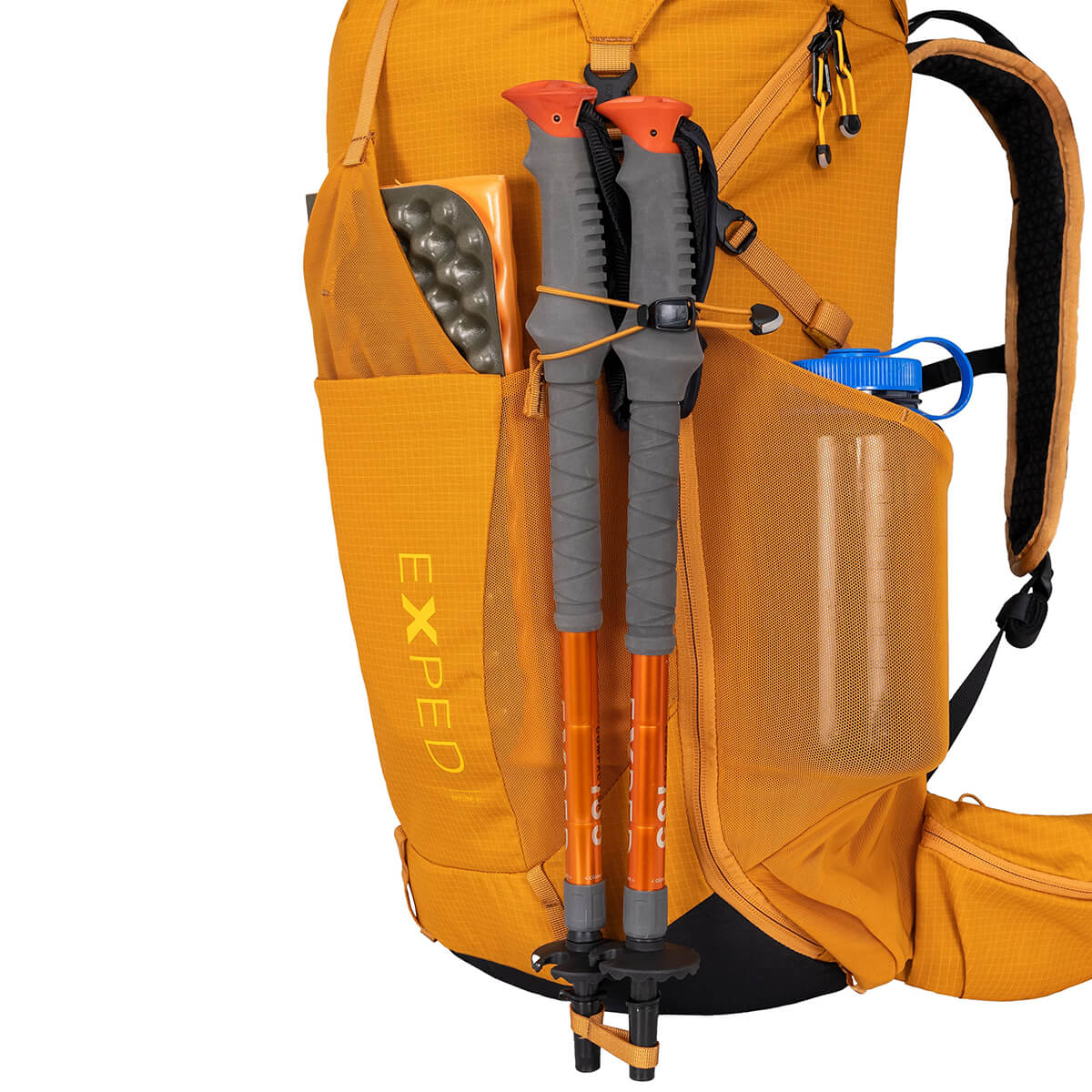 Front trekking pole attachment