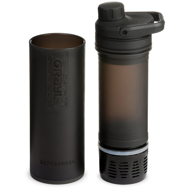Covert Black, bottle and press separated