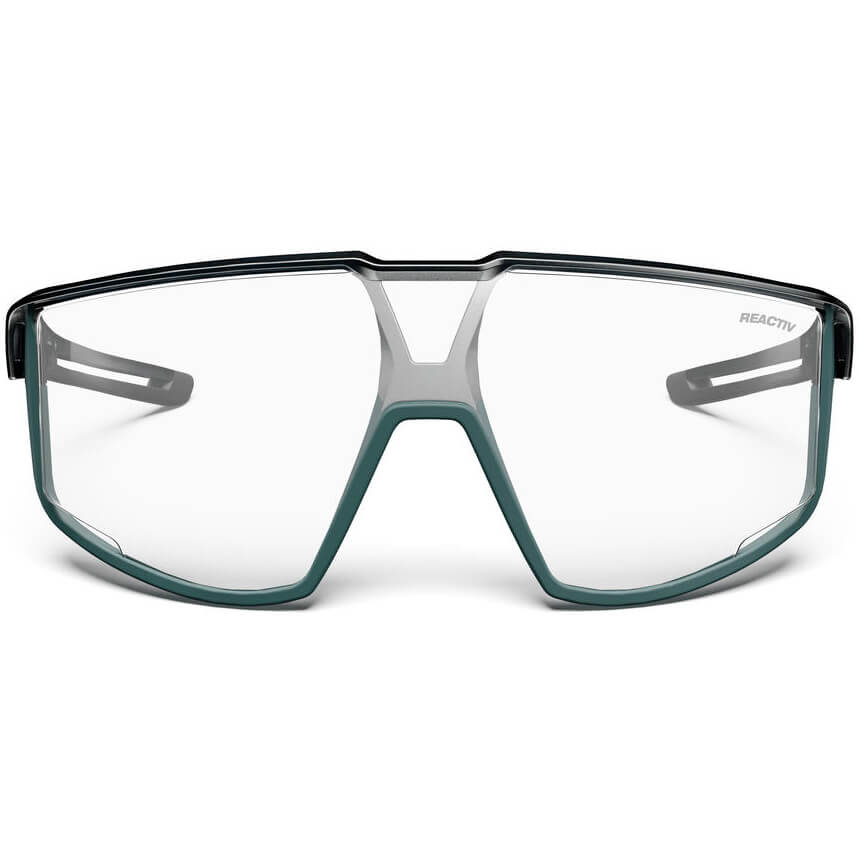 Fury Sunglasses: REACTIV Performance 0-3 Lenses - Shiny Translucent Black/Matt Green