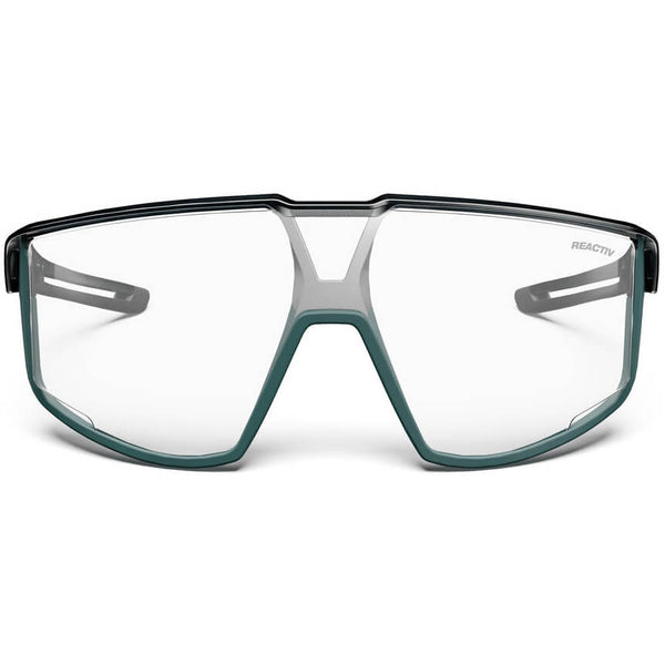 Fury Sunglasses: REACTIV Performance 0-3 Lenses - Shiny Translucent Black/Matt Green