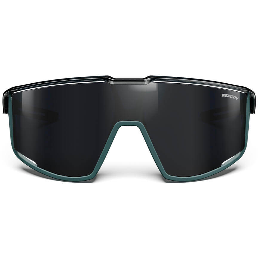 Fury Sunglasses: REACTIV Performance 0-3 Lenses - Shiny Translucent Black/Matt Green