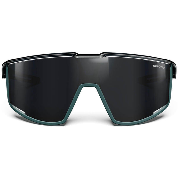 Fury Sunglasses: REACTIV Performance 0-3 Lenses - Shiny Translucent Black/Matt Green