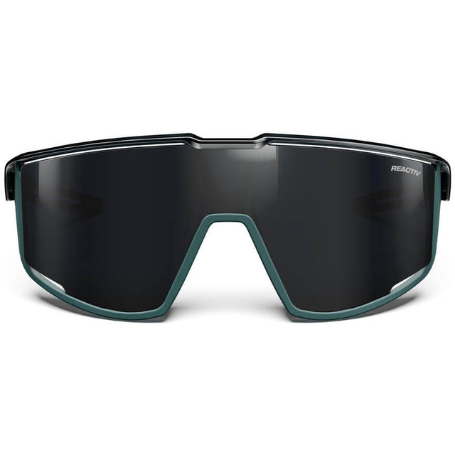 Fury Sunglasses: REACTIV Performance 0-3 Lenses - Shiny Translucent Black/Matt Green