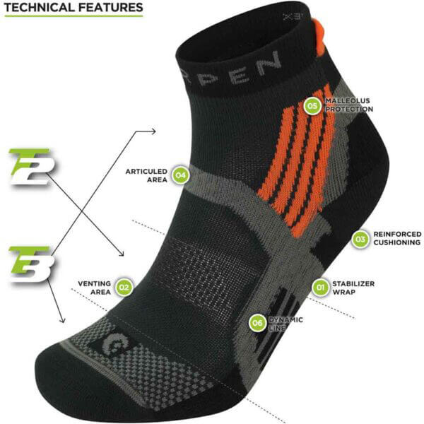 X3TPE T3 Trail Running Padded Men's Eco Socks