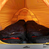 Interior view with mats and sleeping bags