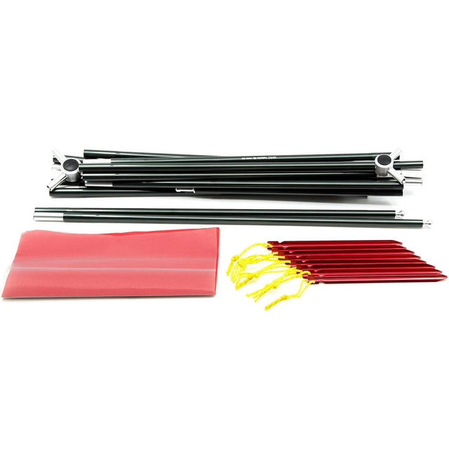 Poles, stakes and repair fabric patches