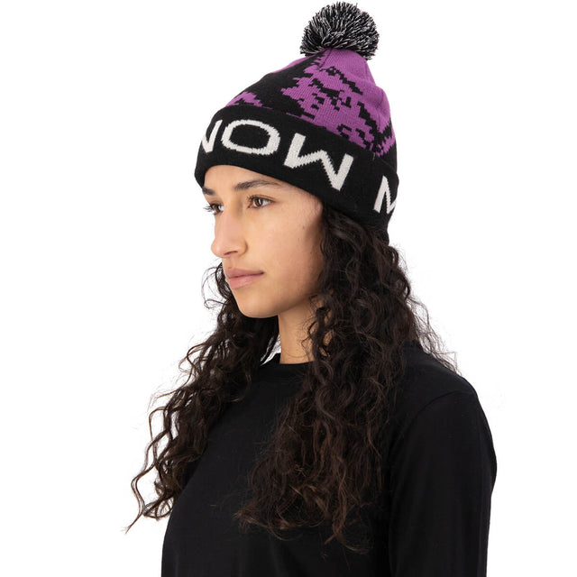 Mtn Pixel Merino Pom Pom Beanie