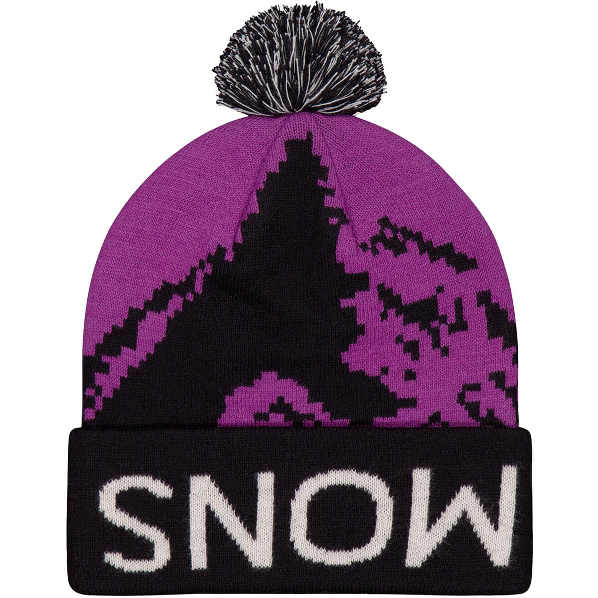 Mtn Pixel Merino Pom Pom Beanie