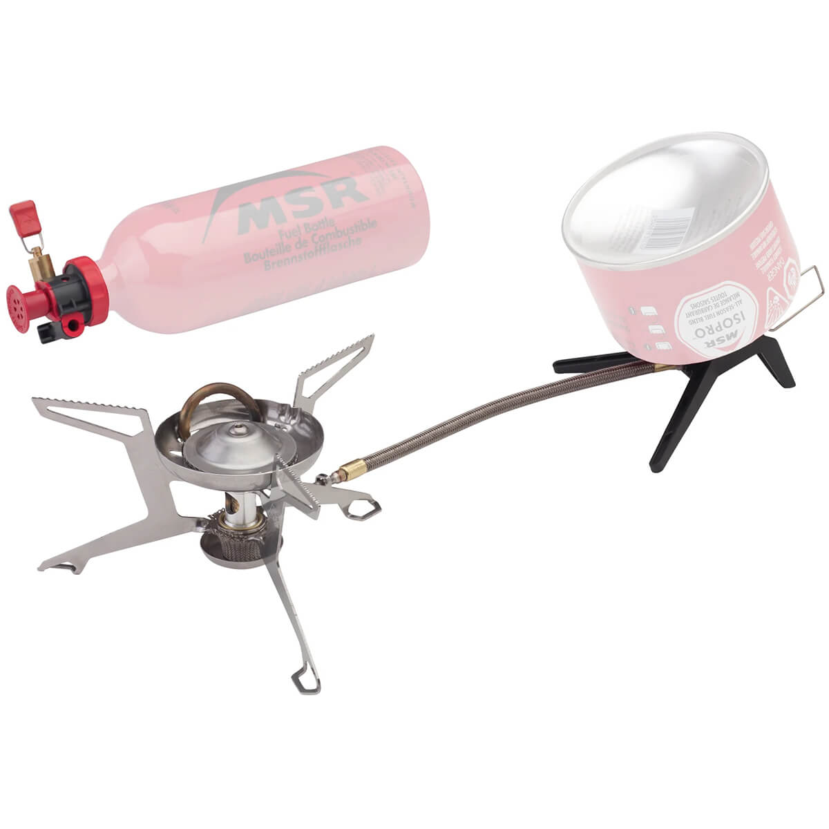 Set up attached to gas canister (not included)