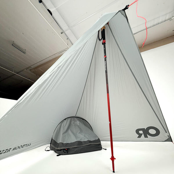 View from open end to bivy