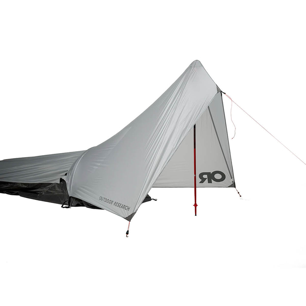 Set up with Helium UL Bivy, 3/4 view